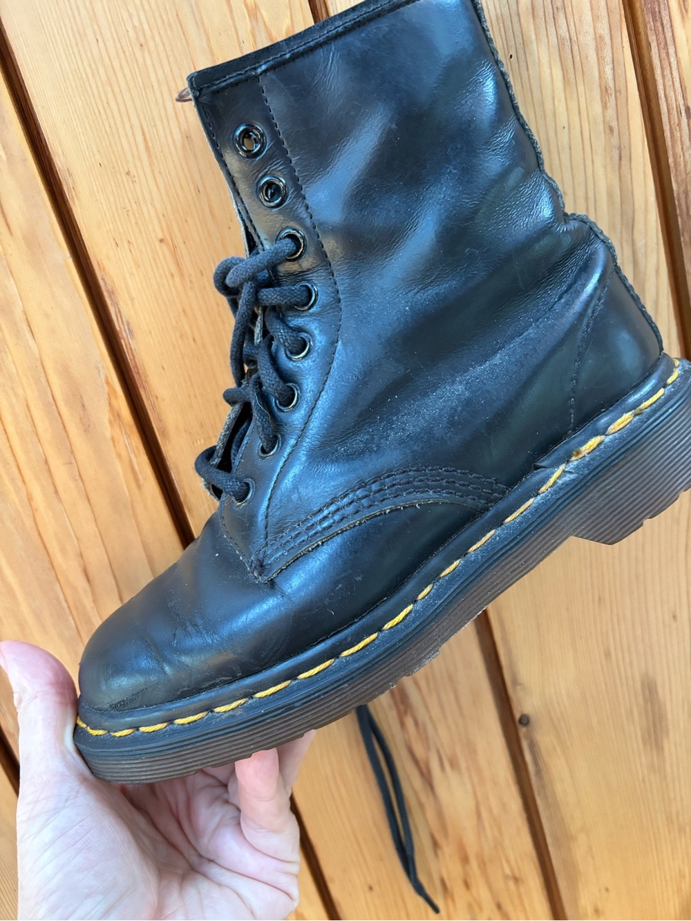 Vintage 90s Dr. Martens 1460 Made in England Black Leather Boots size UK 3/US 5 - Picture 9 of 14